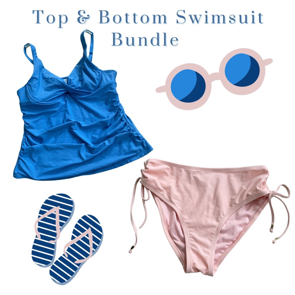 TIME AND TRU WOMEN’s TOP & BOTTOM SWIMSUIT SET BUNDLE SIZE SMALL (4-6)